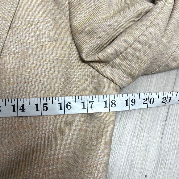 Lafayette 148 Blazer Women’s 4 Tan Wool & Linen Single Button Long Sleeve Jacket - Picture 6 of 7